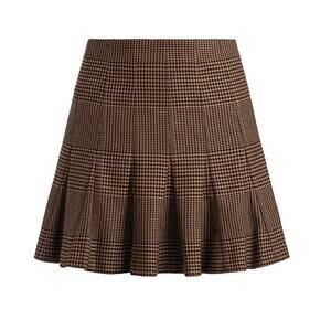 Olivia Classic Camel Black Zona Check Miniskirt Size 2